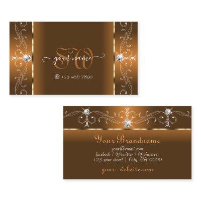 Elegant Orange and Brown Squiggled Jewels Monogram