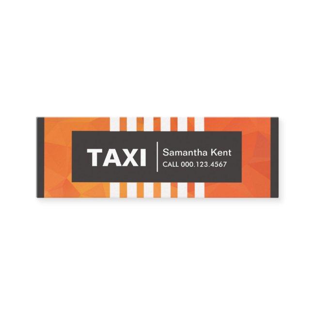 Elegant Orange Polygons Vertical Lines Taxi Driver Mini
