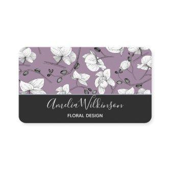 Elegant orchid black & white floral delicate lilac