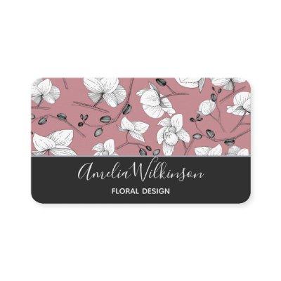 Elegant orchid black white modern floral old pink