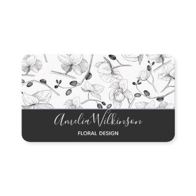 Elegant orchids black & white floral delicate chic
