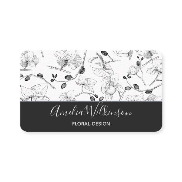 Elegant orchids black & white floral delicate chic