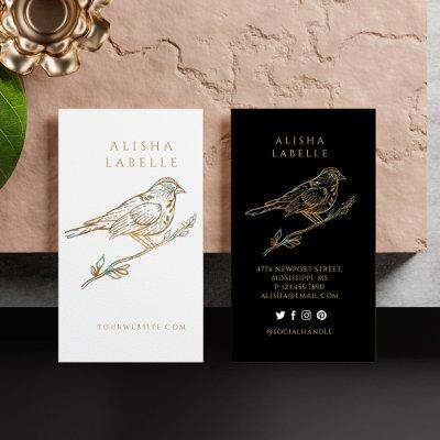 Elegant Ornate Decorative Peached Bird Logo White