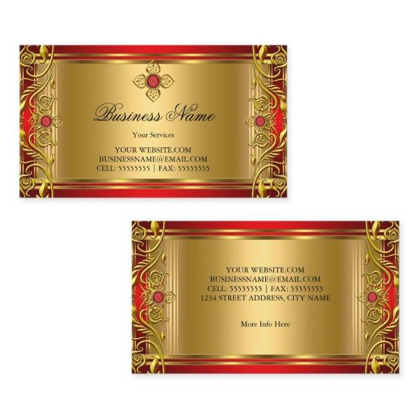 Elegant Ornate Royal Red Jewel Golden Gold