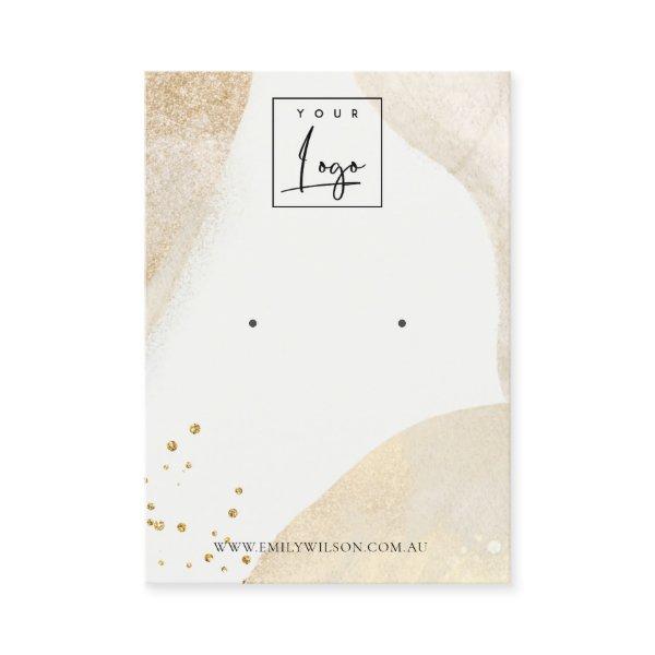 Elegant Pale Gold Abstract Shape Earring Display