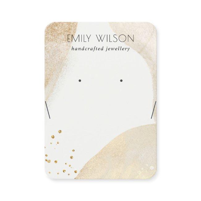 Elegant Pale Gold Abstract Shape Necklace Display