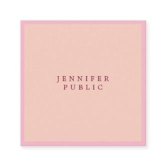 Elegant Pale Pink Modern Simple Professional Luxe Square