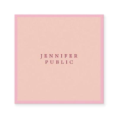 Elegant Pale Pink Modern Simple Professional Luxe Square