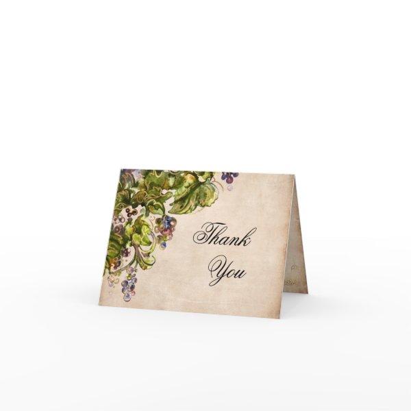 Elegant Parchment Watercolor Vineyard Thank You Card