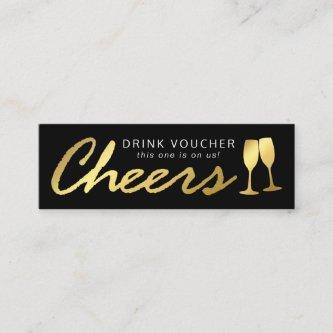 Elegant Party Free Drink Voucher | Black Gold Mini