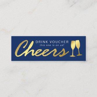 Elegant Party Free Drink Voucher | Blue Gold Mini