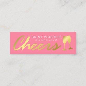 Elegant Party Free Drink Voucher | Pink Gold Mini
