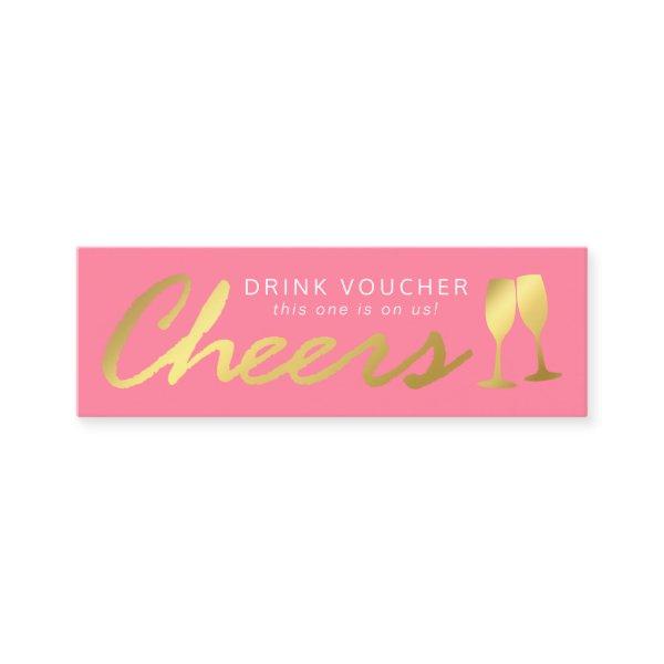 Elegant Party Free Drink Voucher | Pink Gold Mini