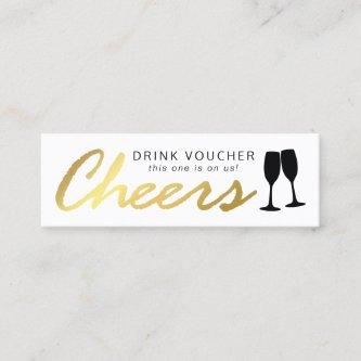 Elegant Party Free Drink Voucher | White Gold Mini