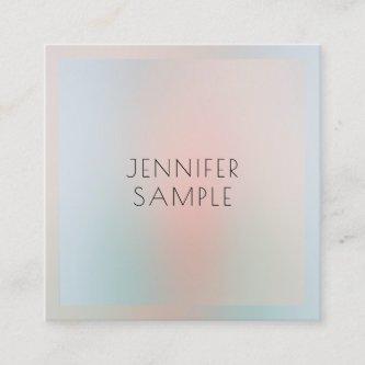 Elegant Pastel Colors Personalized Simple Design Square