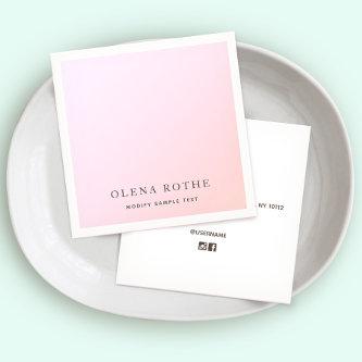 Elegant Pastel Pink Ombre Square Calling Card