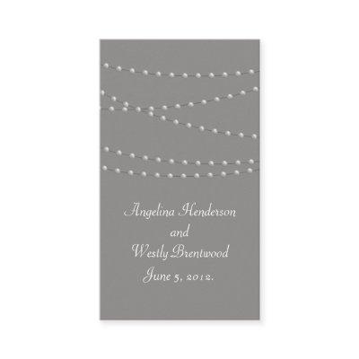 Elegant Pearls on Gray Wedding Website Card