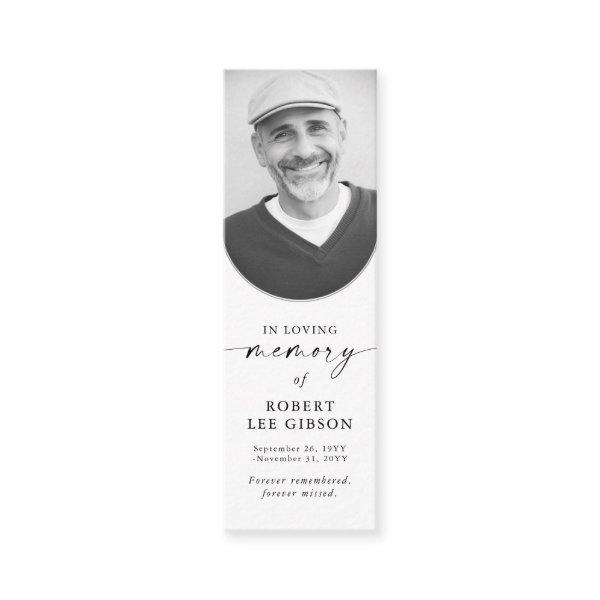 Elegant Photo Memorial Funeral Poem Bookmark Card