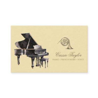 Elegant Piano French Horn Musician Music Teacher