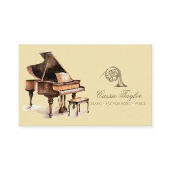 Elegant Piano French Horn Musician Music Teacher