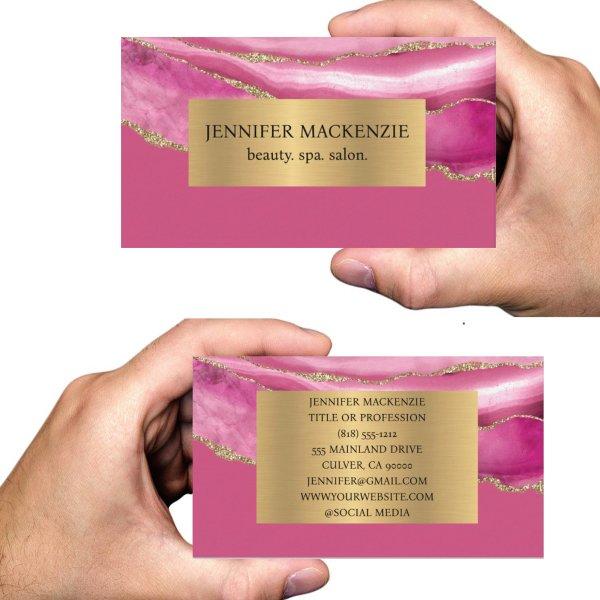 Elegant Pink and Gold Agate Luxury