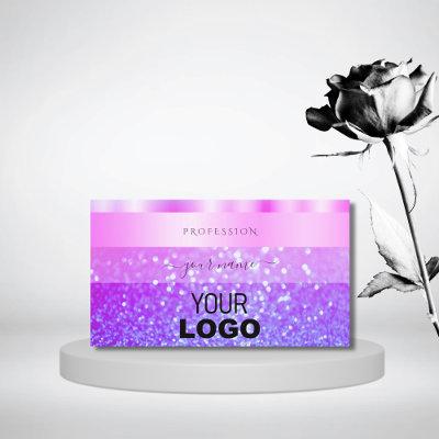 Elegant Pink and Purple Sparkling Glitter Add Logo