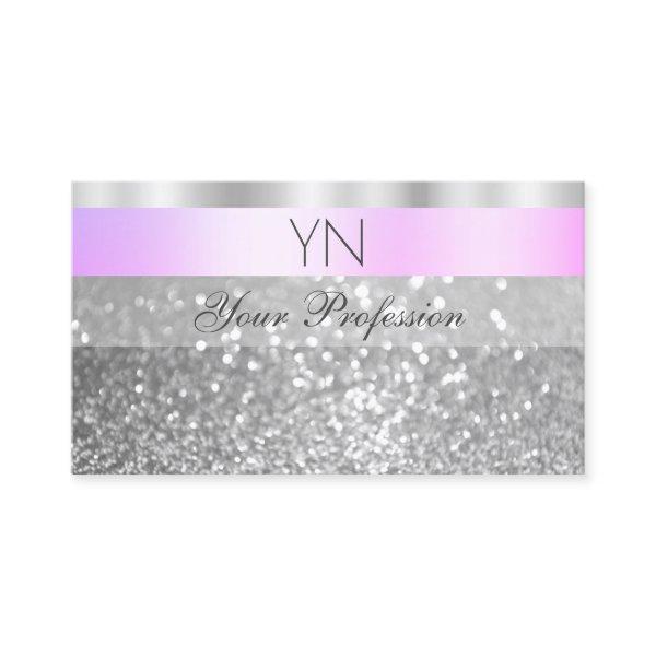 Elegant Pink and Silver Sparkling Glitter Monogram