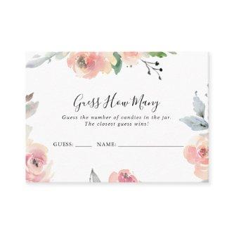 Elegant Pink Blush Floral Guess How Many Game Card