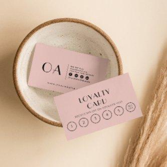 Elegant Pink Girly Neutral Boho Modern 6 Punch  Loyalty Card