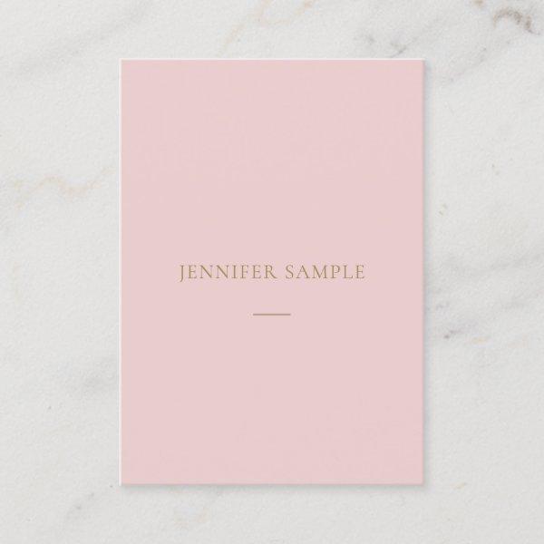 Elegant Pink Gold Text Simple Plain Professional