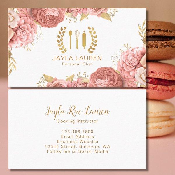 Elegant Pink Pastry Chef Bakery Catering Cook