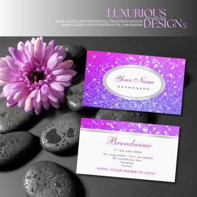 Elegant Pink Purple Glitter Sparkle Stars Precious