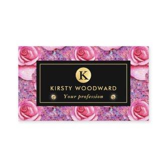 Elegant Pink Rose Mosaic Pattern