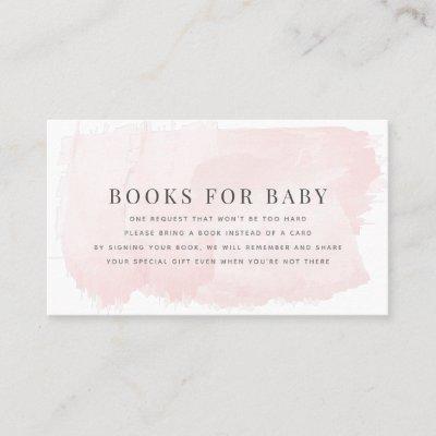 Elegant Pink Watercolor Baby Shower Book Request