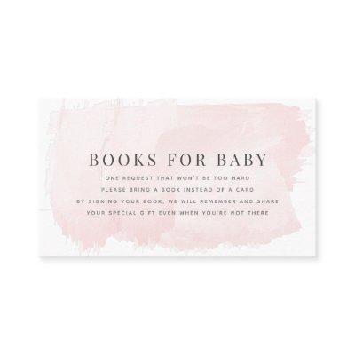 Elegant Pink Watercolor Baby Shower Book Request