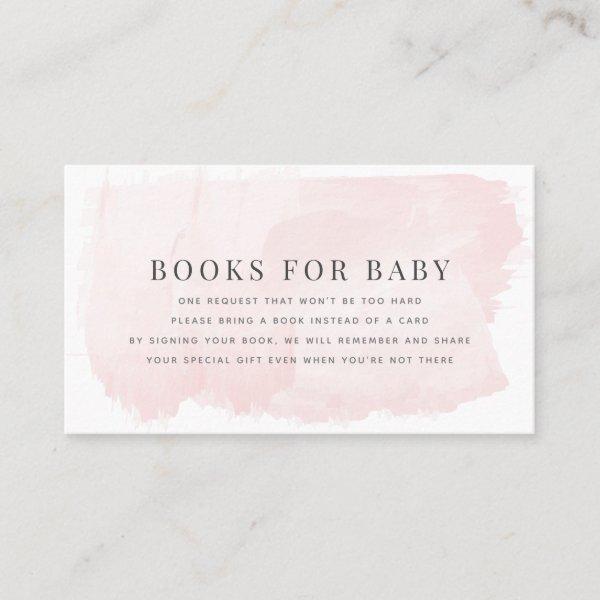 Elegant Pink Watercolor Baby Shower Book Request