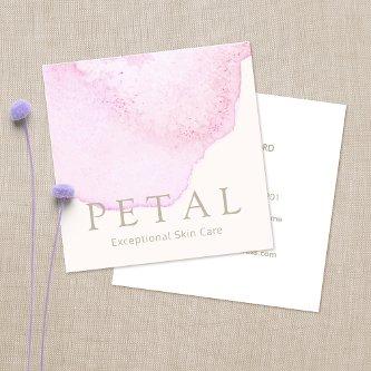 Elegant Pink Watercolor Flower Petal Skin Care Spa Square