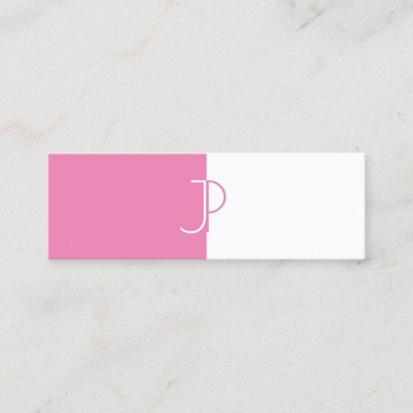 Elegant Pink White Monogram Template Trendy Luxury Mini