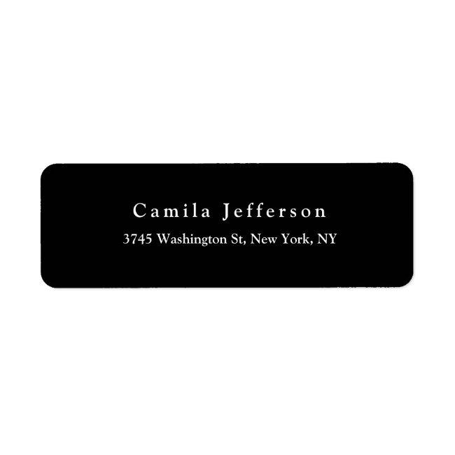 Elegant Plain Black Classical Minimalist Label