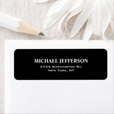 Elegant Plain Black White Personalized Custom Label