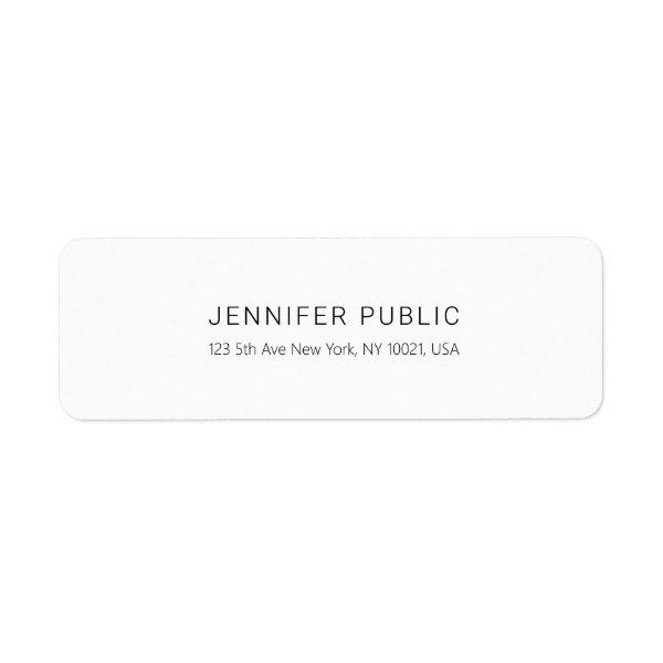 Elegant Plain Professional Modern Return Address Label