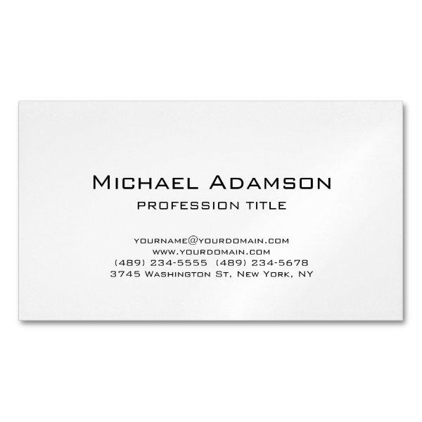 Elegant Plain Simple Black White Minimalist  Magnet