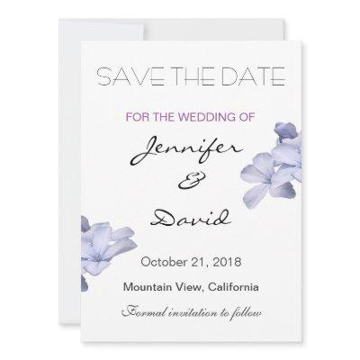 Elegant Plain Wedding Flowers Modern Save the Date