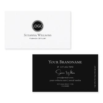 Elegant Plain White and Black with Logo Stylish