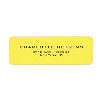 Elegant Plain Yellow Modern Minimalist Label