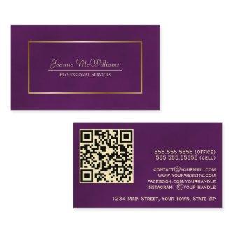 Elegant Plum Purple & Gold Professional QR Code