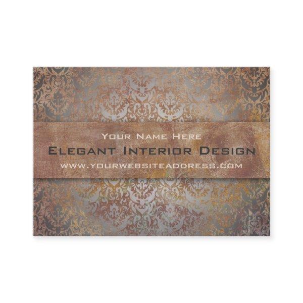 Elegant Pompeii Damask Shimmer Red and Gold