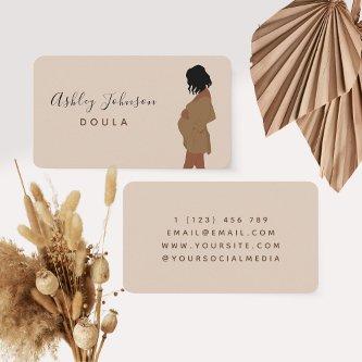 Elegant Pregnant Lady Silhouette Minimalist Doula