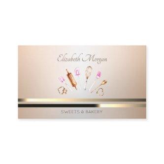Elegant Professional Bakery Tools Gold Stripes