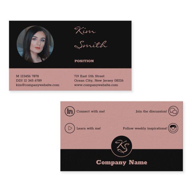 Elegant Professional Black & Pink